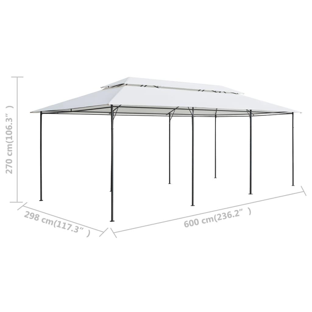 Pavillon med gardiner 600x298x270 cm 180g/m² hvid