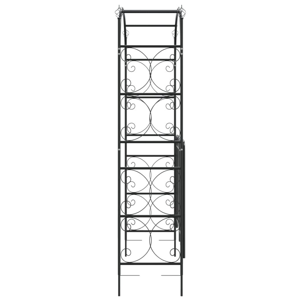 Havebue med låge 108x45x235 cm stål sort
