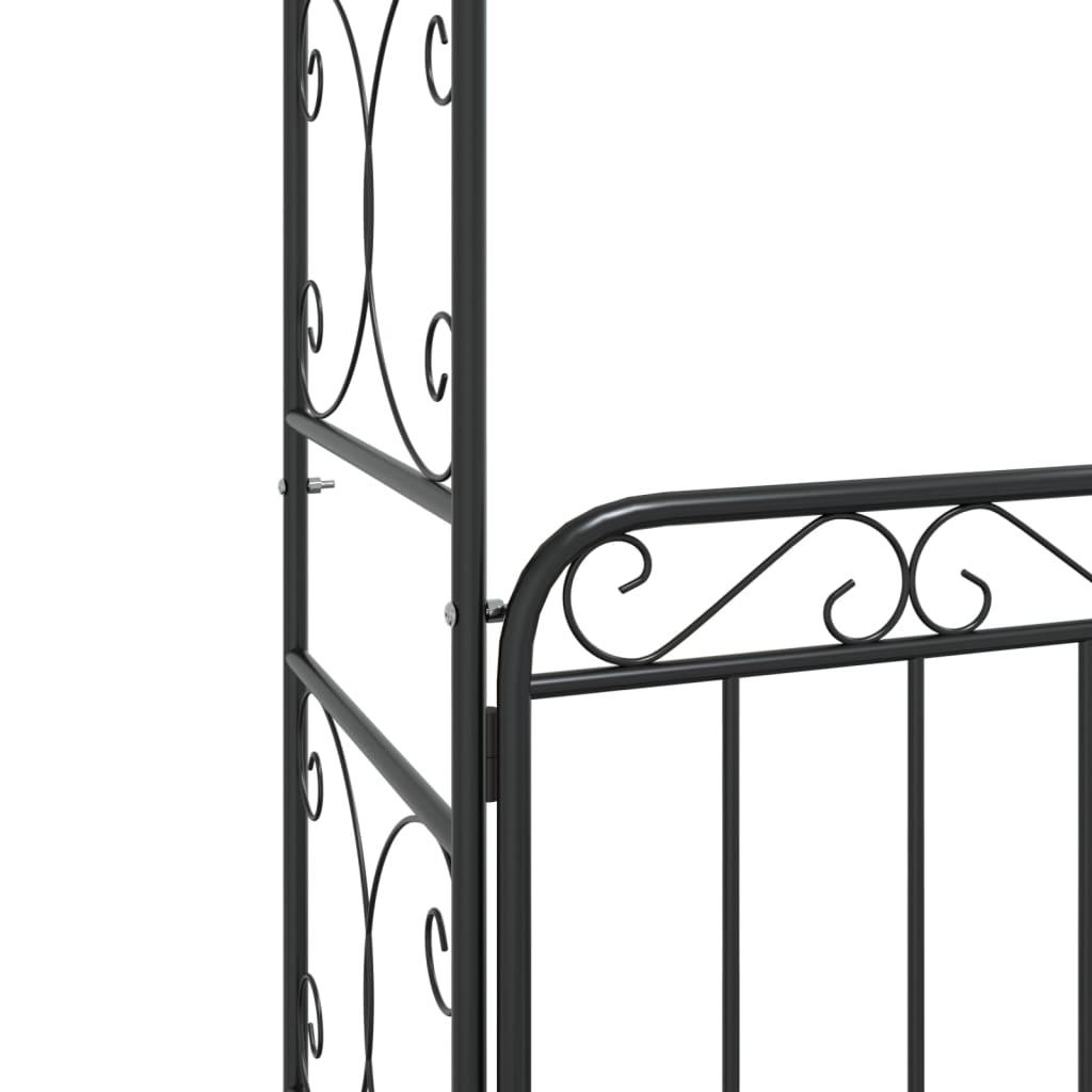 Havebue med låge 108x45x235 cm stål sort