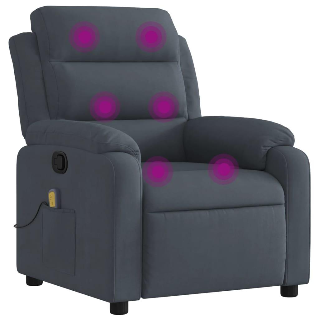 Massagestol velour mørkegrå