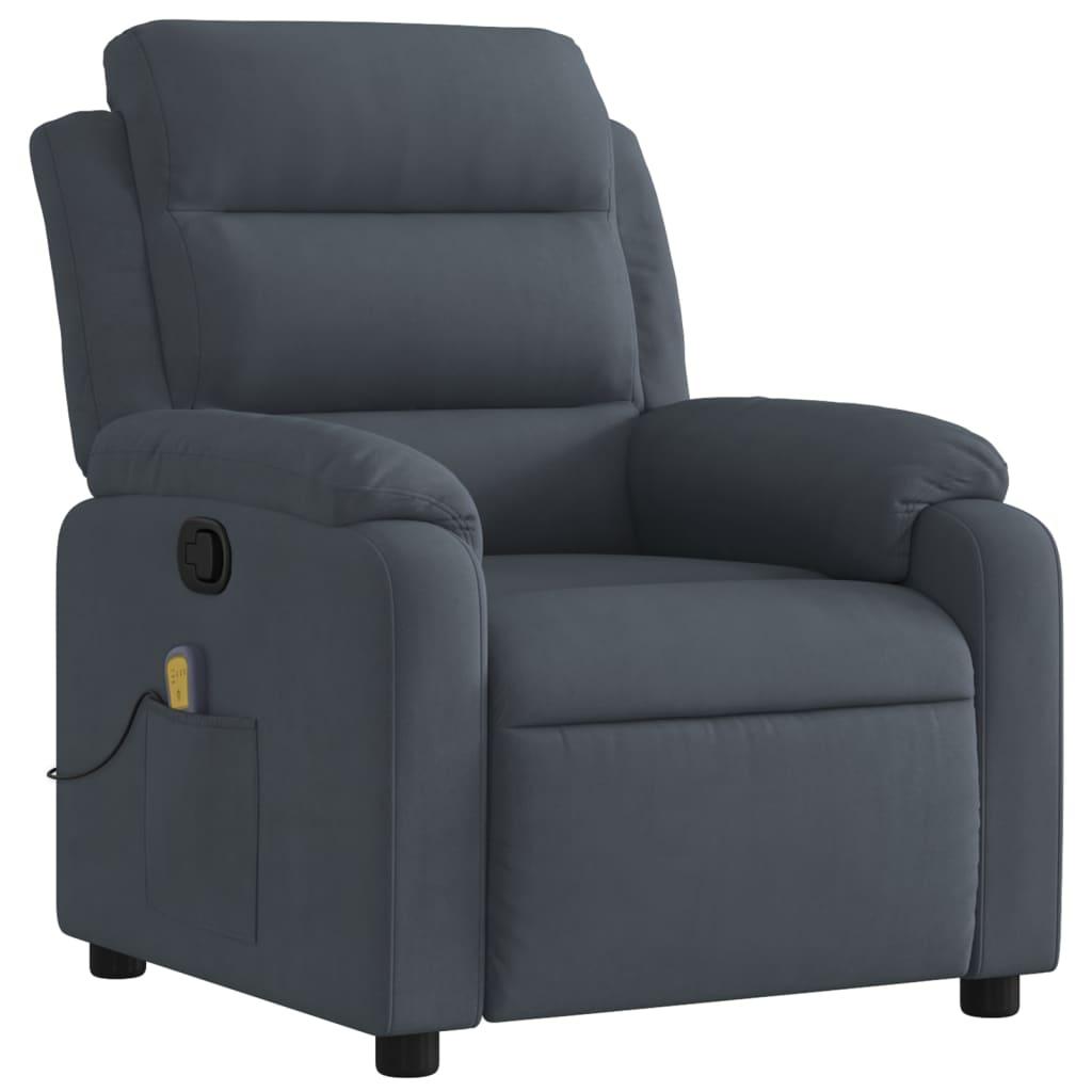 Massagestol velour mørkegrå