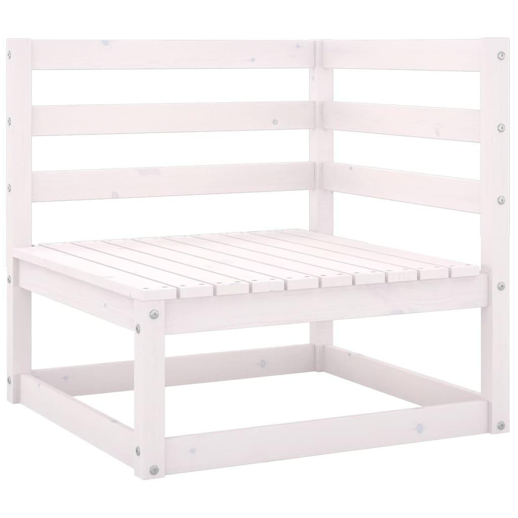 2-personers havesofa m. hynder massivt fyrretræ hvid