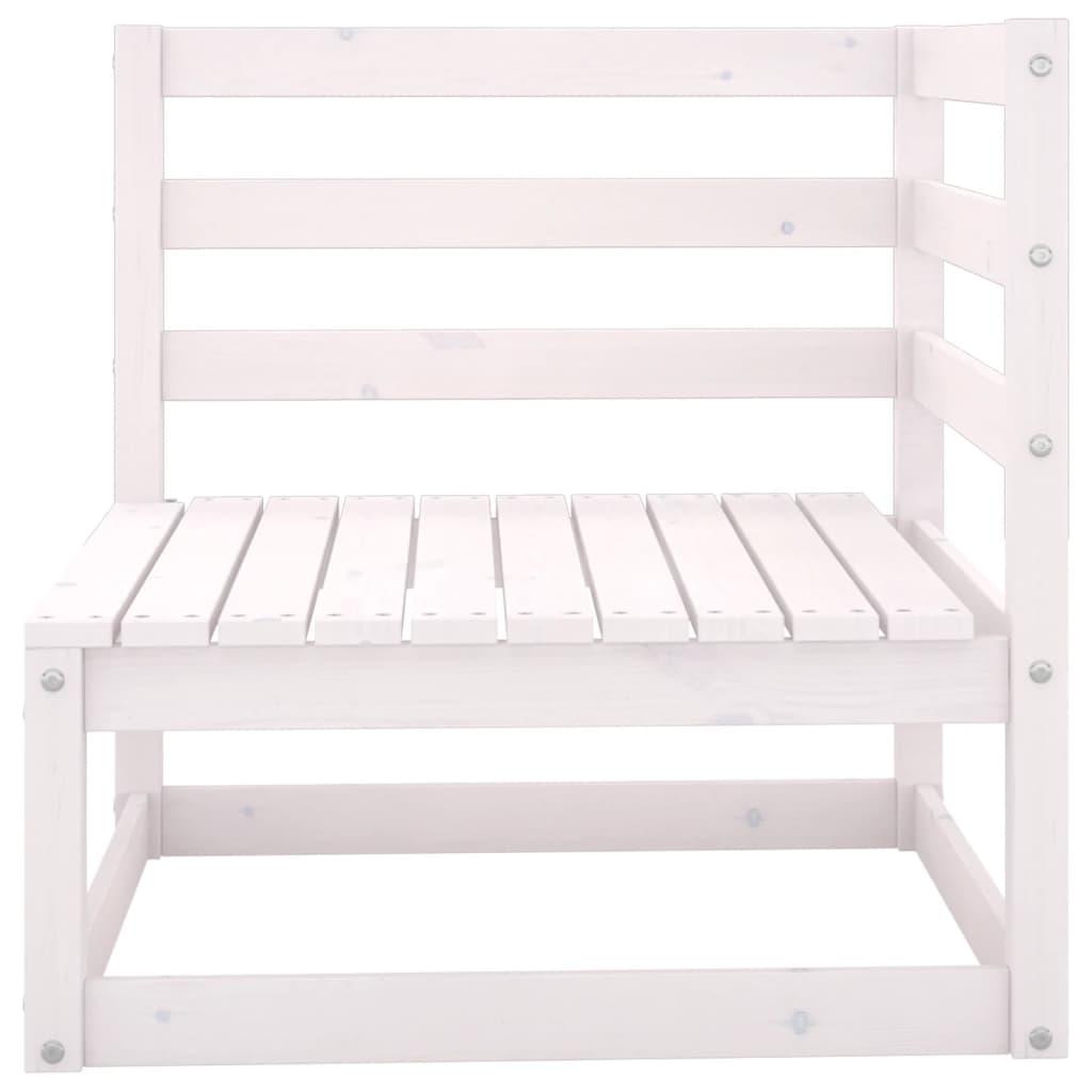 2-personers havesofa m. hynder massivt fyrretræ hvid