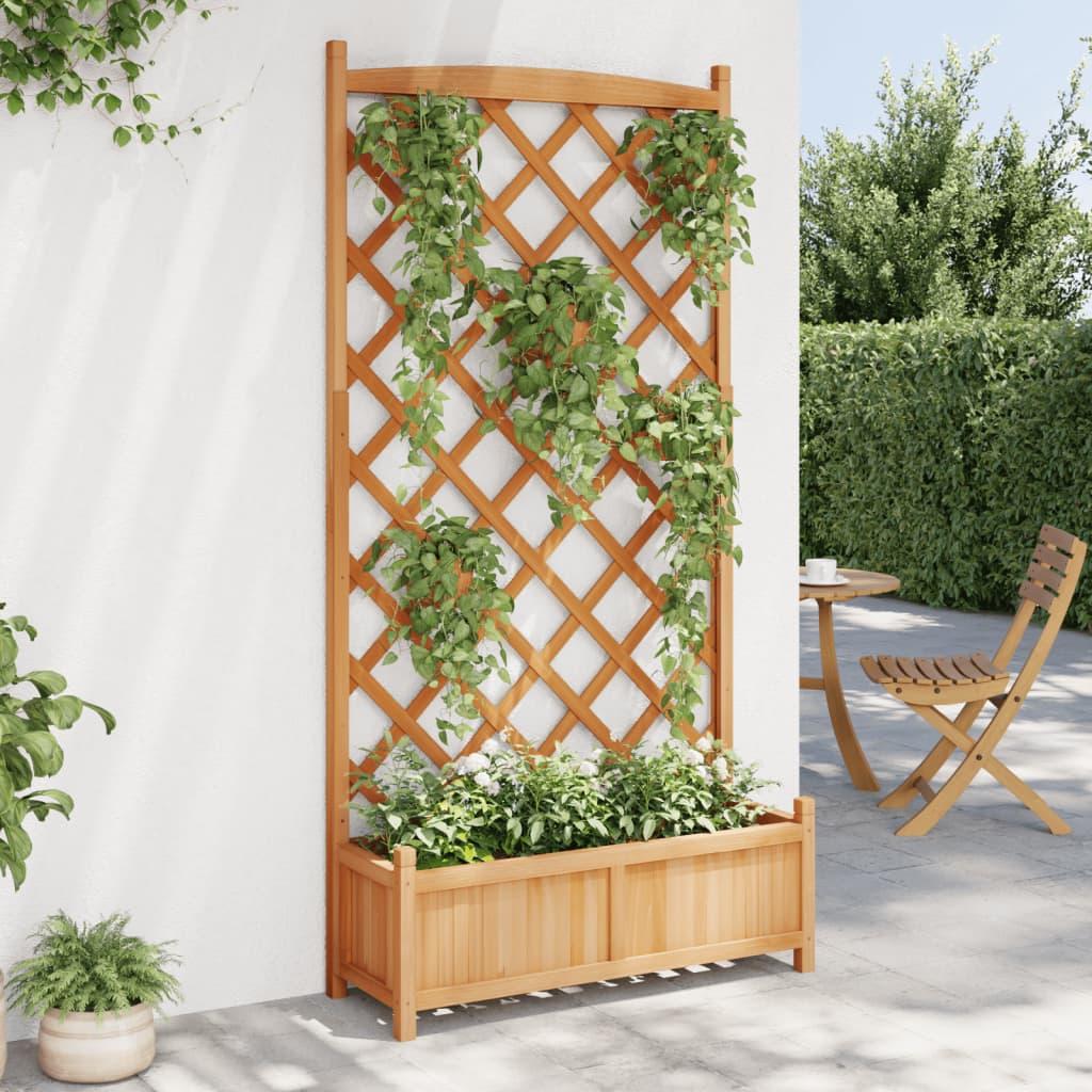 Plantekasse med espalier massivt grantræ brun