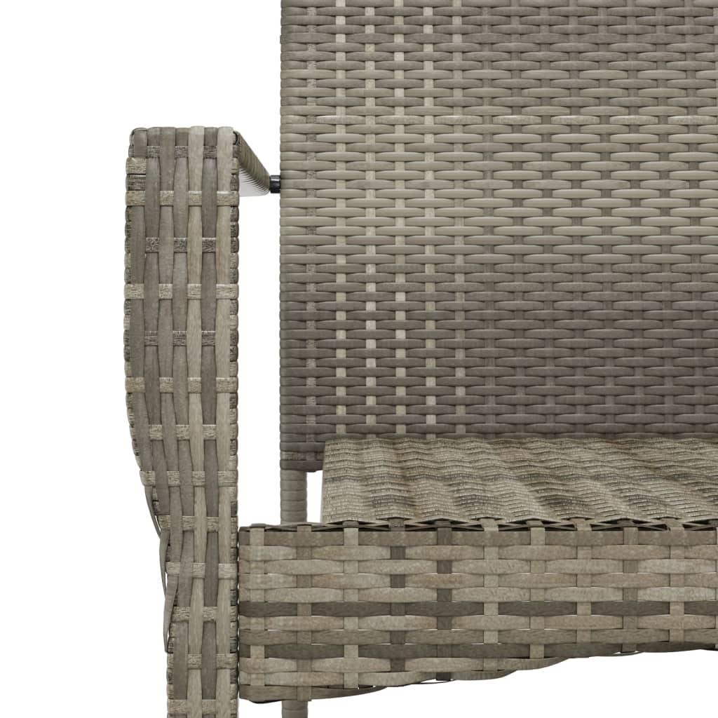 Spisebordssæt til haven 5 dele med hynder polyrattan grå