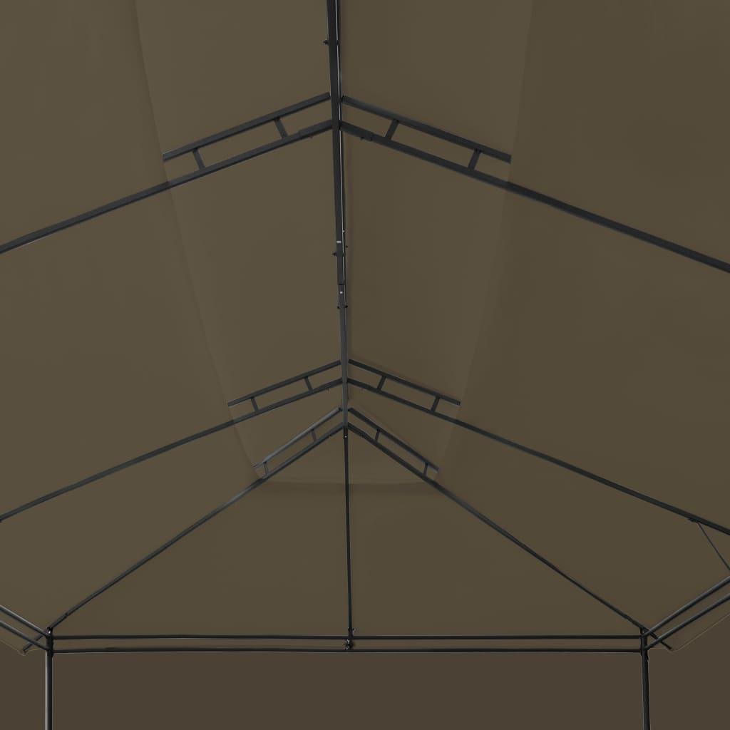 Pavillon med gardiner 600x298x270 cm 180 g/m² gråbrun