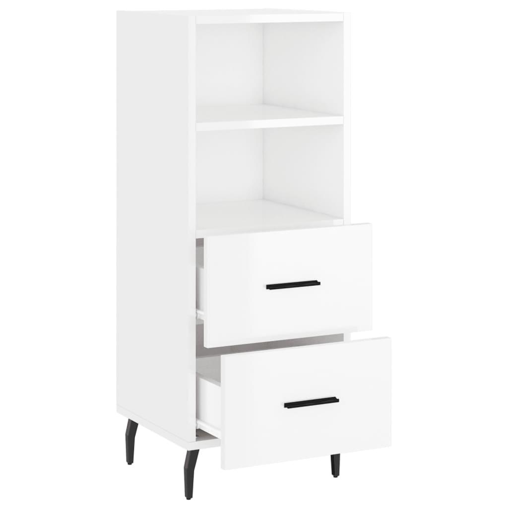 Skænk 34,5x34x90 cm konstrueret træ hvid højglans