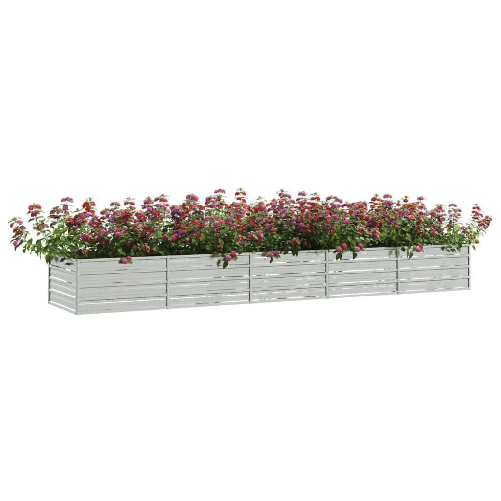 Højbed 400x80x45 cm galvaniseret stål sølvfarvet