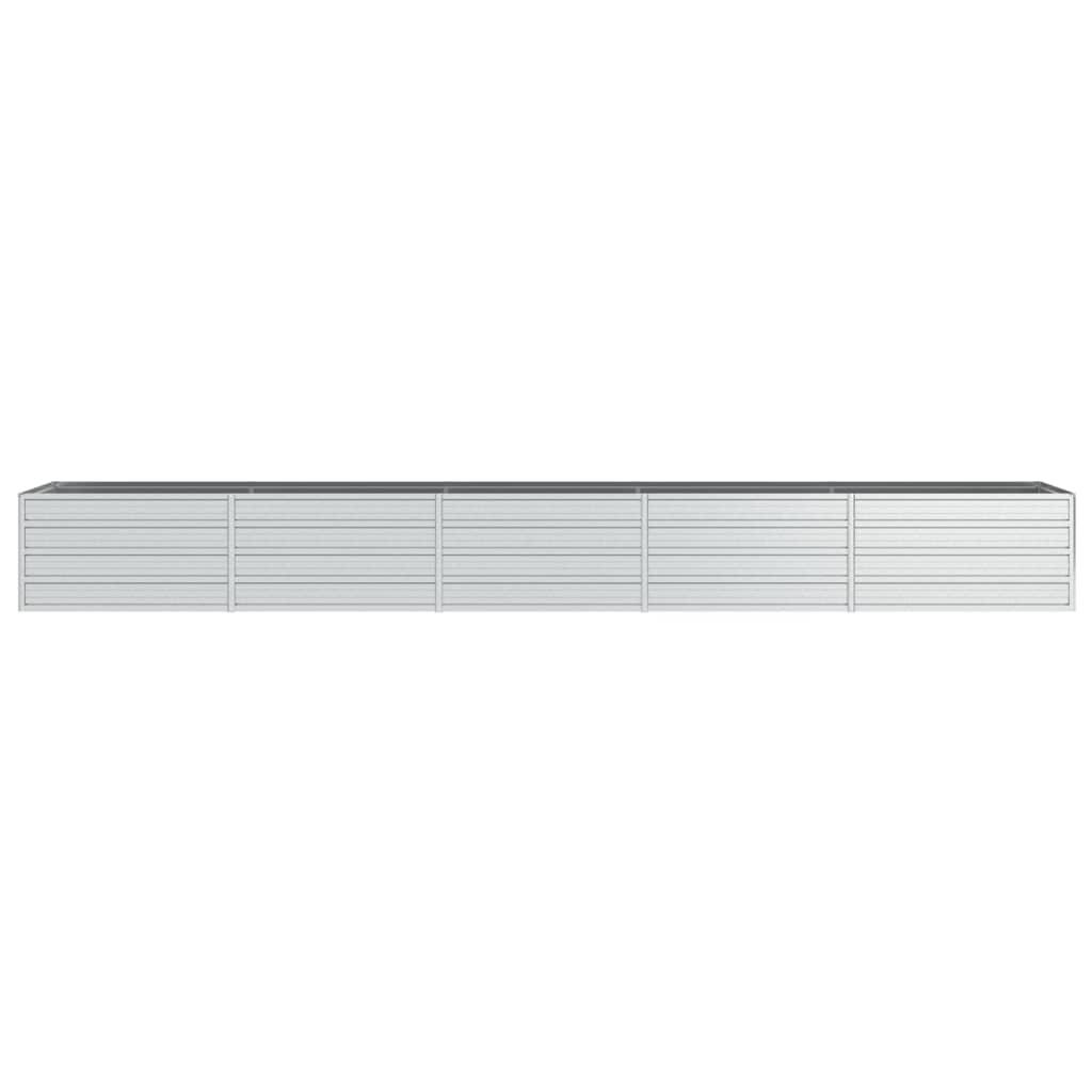 Højbed 400x80x45 cm galvaniseret stål sølvfarvet