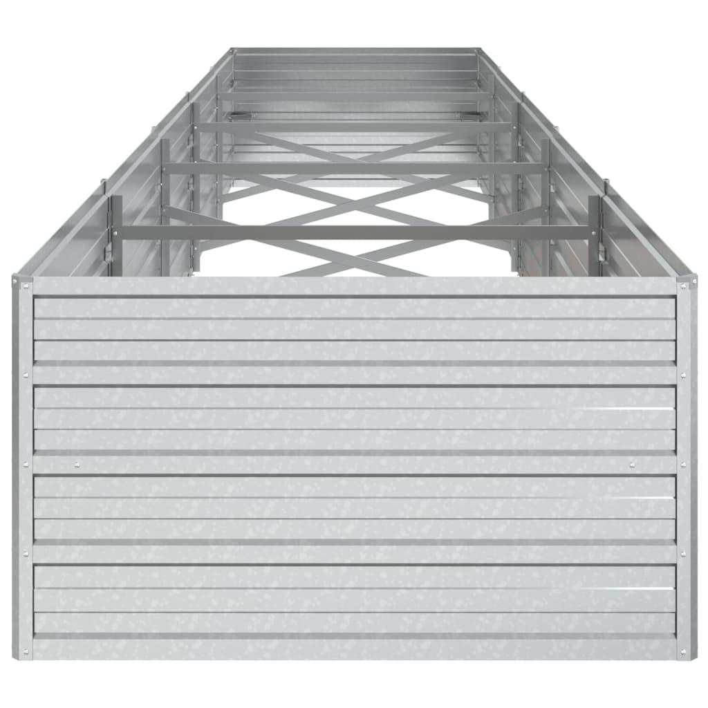 Højbed 400x80x45 cm galvaniseret stål sølvfarvet
