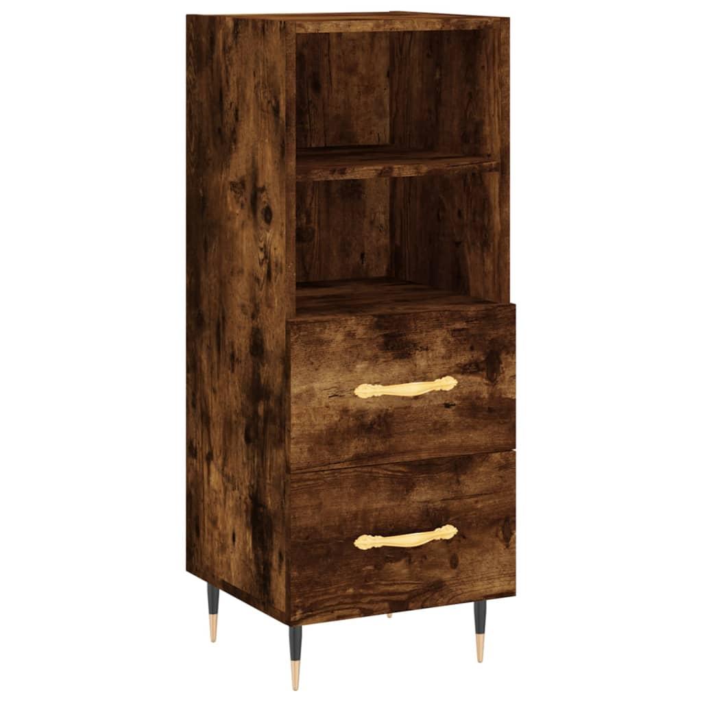 Skænk 34,5x34x90 cm konstrueret træ røget egetræsfarve