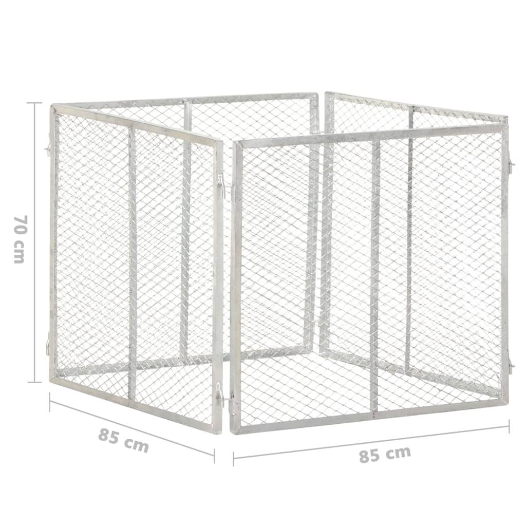 Kompostbeholder 85x85x70 cm galvaniseret jern