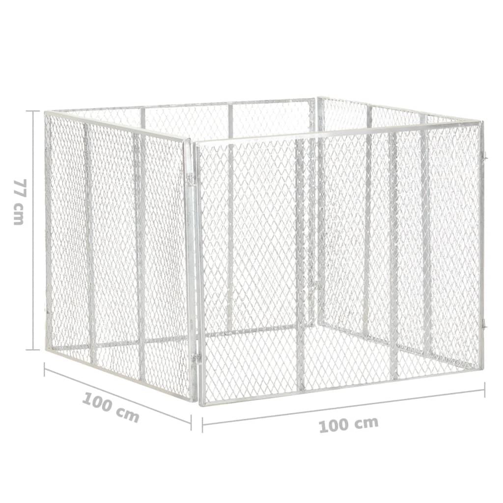 Kompostbeholder 100x100x77 cm galvaniseret jern