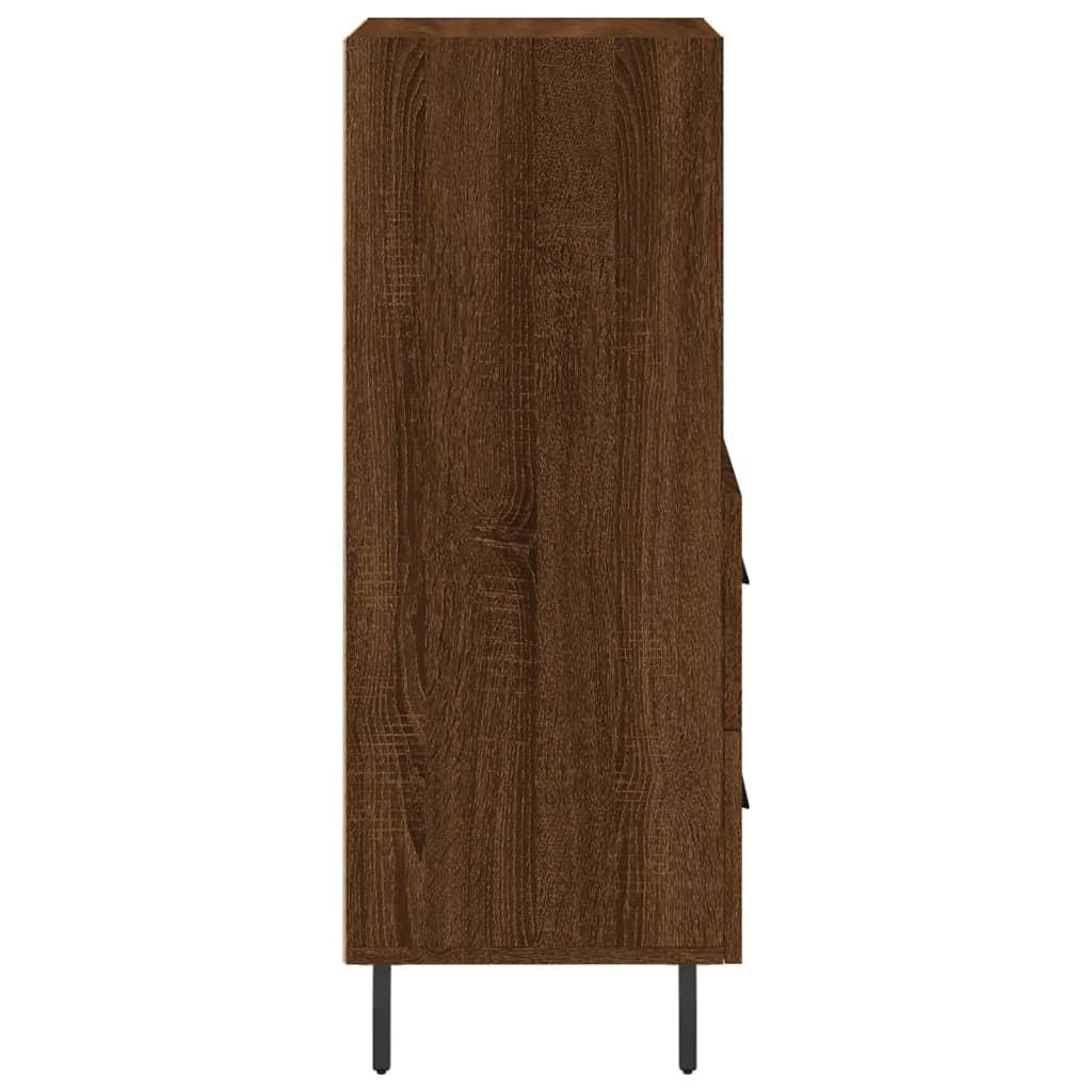 Skænk 34,5x34x90 cm konstrueret træ brun egetræsfarve