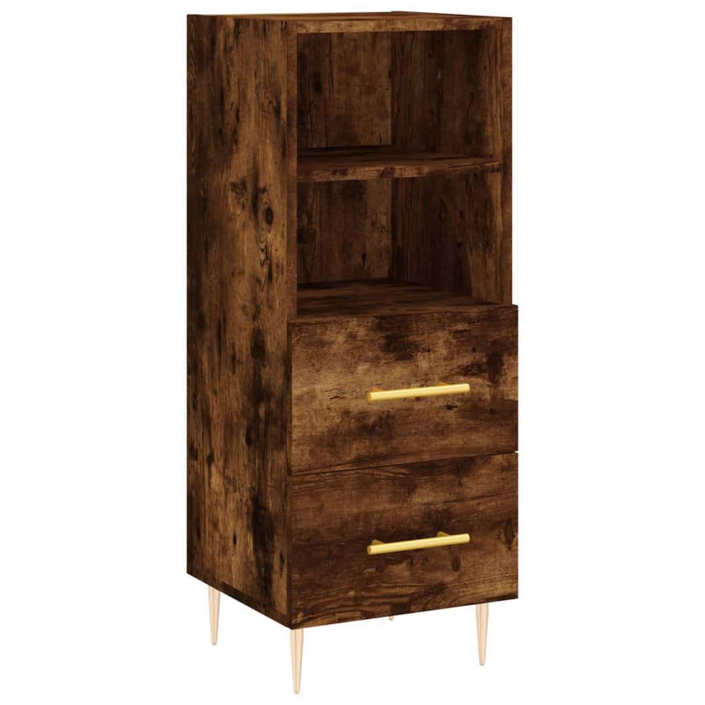 Skænk 34,5x34x90 cm konstrueret træ røget egetræsfarve