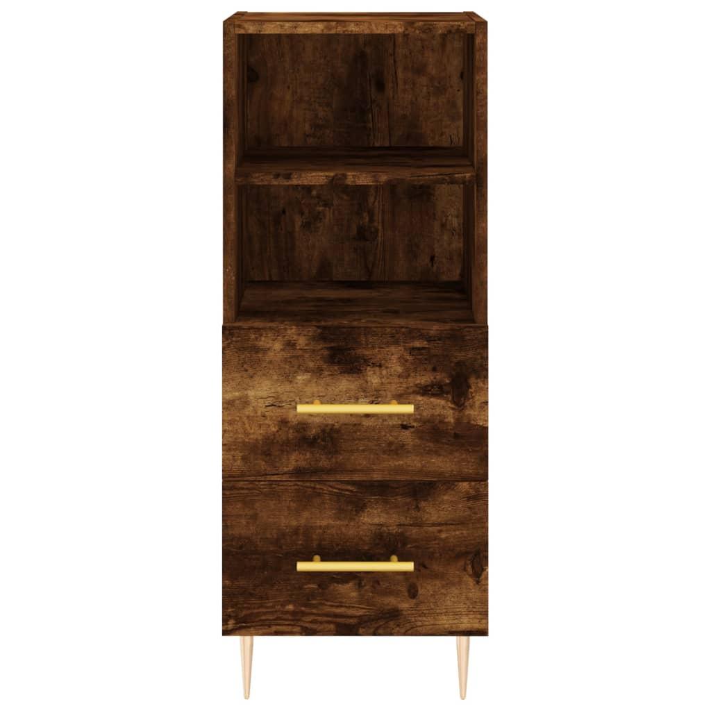 Skænk 34,5x34x90 cm konstrueret træ røget egetræsfarve