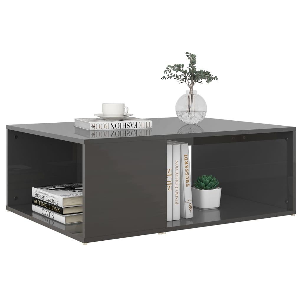 Sofabord 90x67x33 cm konstrueret træ grå højglans