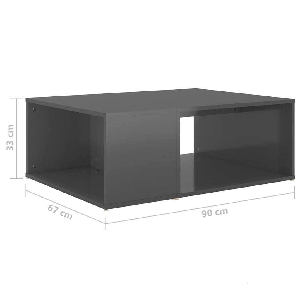 Sofabord 90x67x33 cm konstrueret træ grå højglans