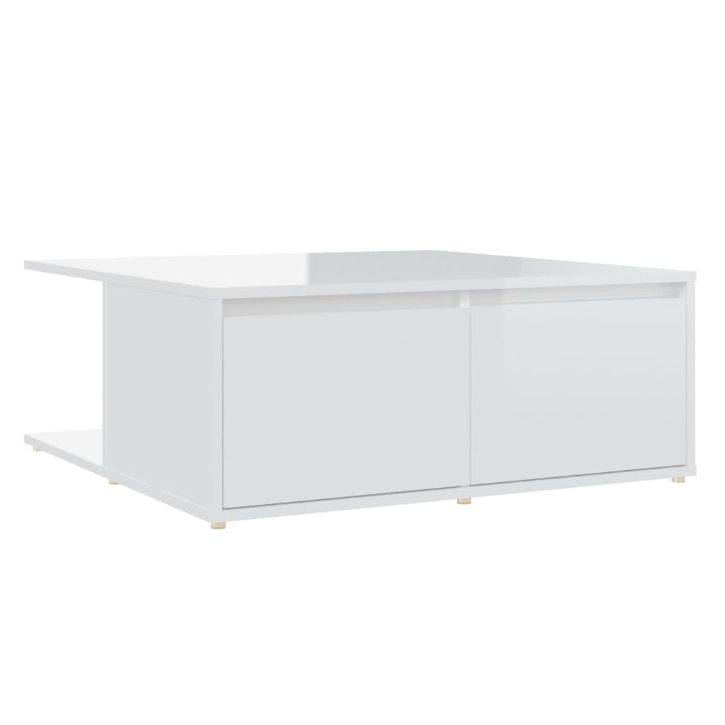 Sofabord 80x80x31 cm konstrueret træ hvid højglans