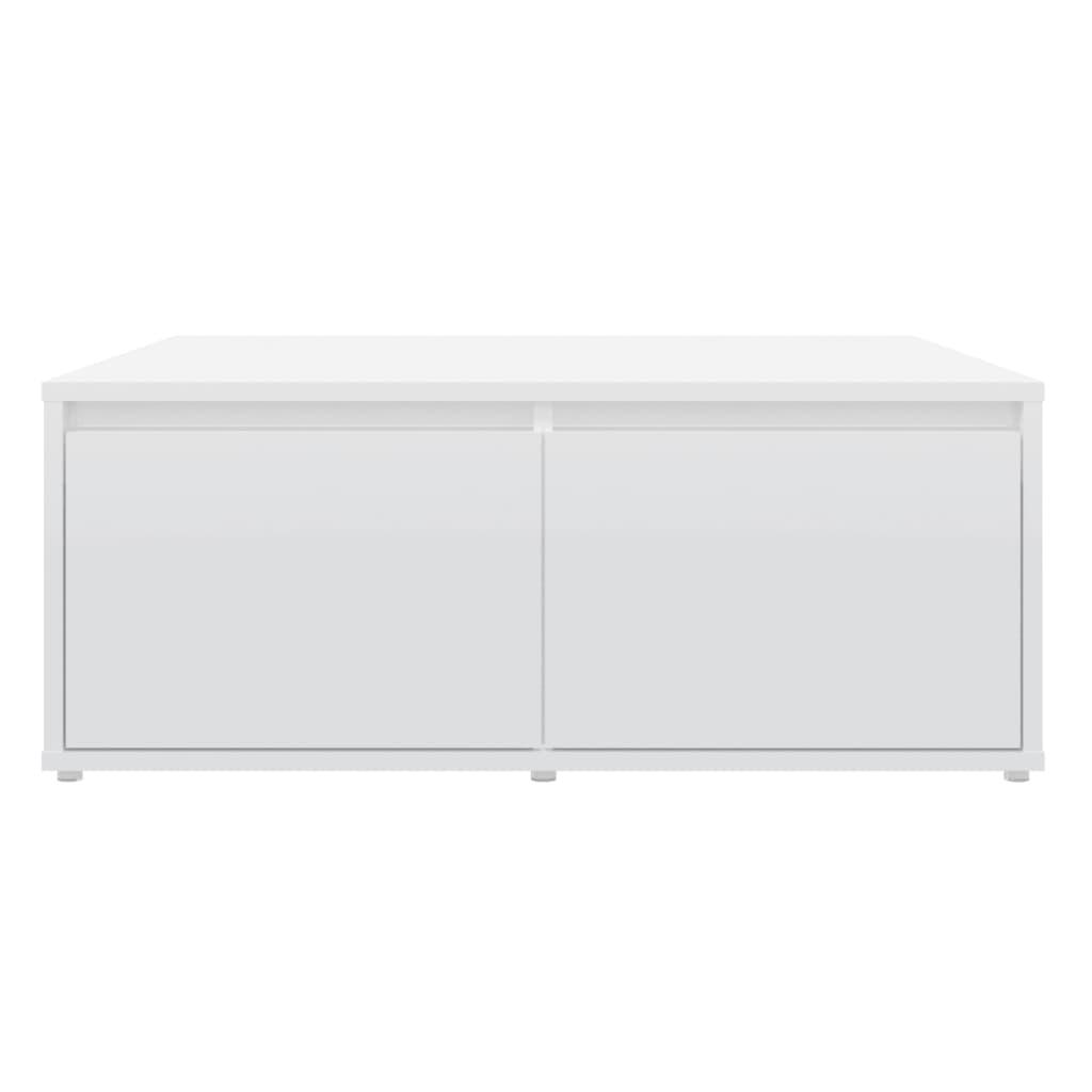 Sofabord 80x80x31 cm konstrueret træ hvid højglans