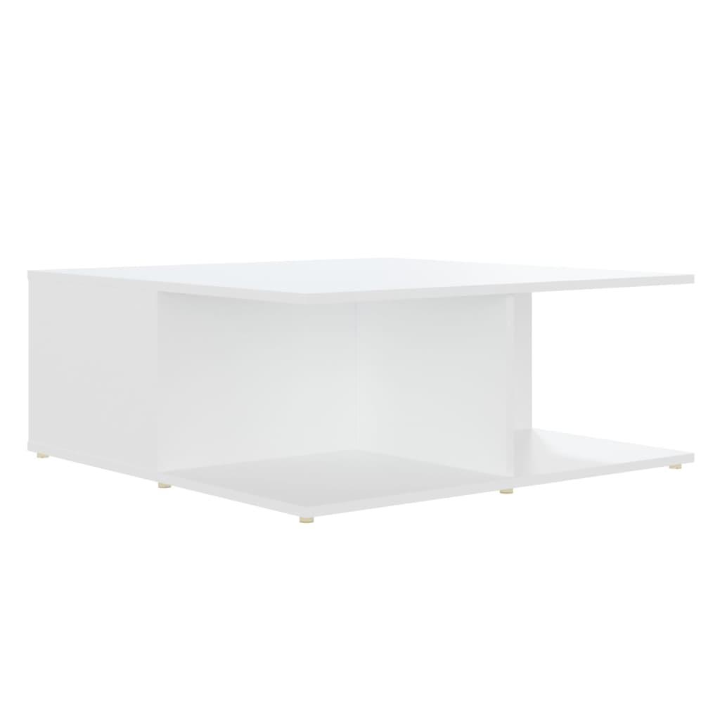 Sofabord 80x80x31 cm konstrueret træ hvid højglans