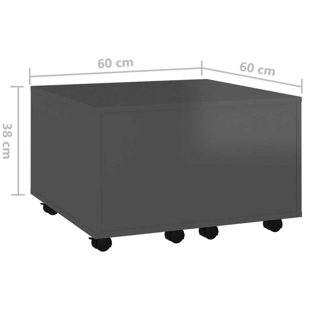 Sofabord 60x60x38 cm konstrueret træ grå højglans