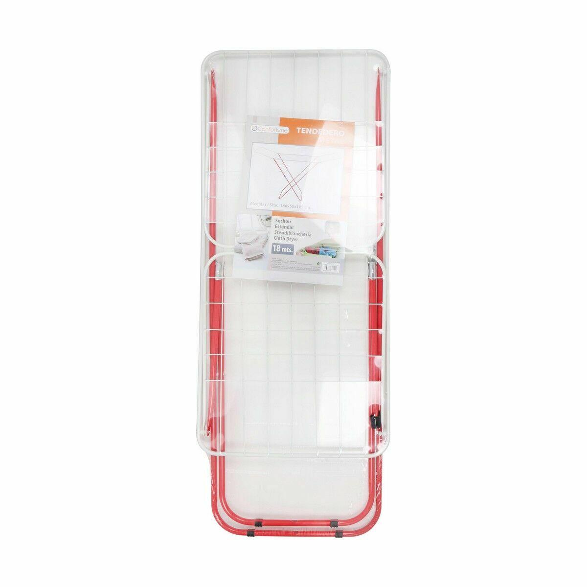 Sammenfoldeligt Tørrestativ Supernet Hvid Rød 127 x 50 x 2 cm (6 enheder)