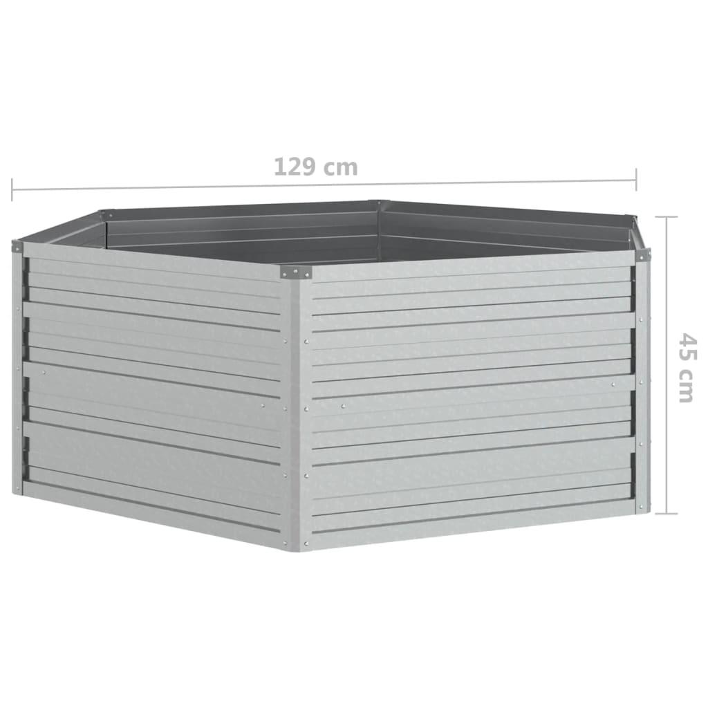 Højbed 129x45 cm galvaniseret stål sølvfarvet
