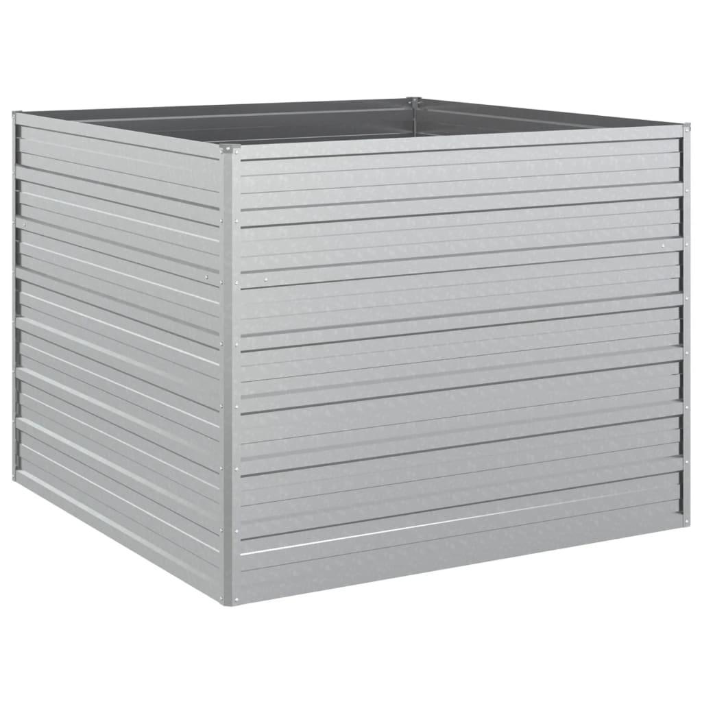 Højbed 100x100x77 cm galvaniseret stål sølvfarvet
