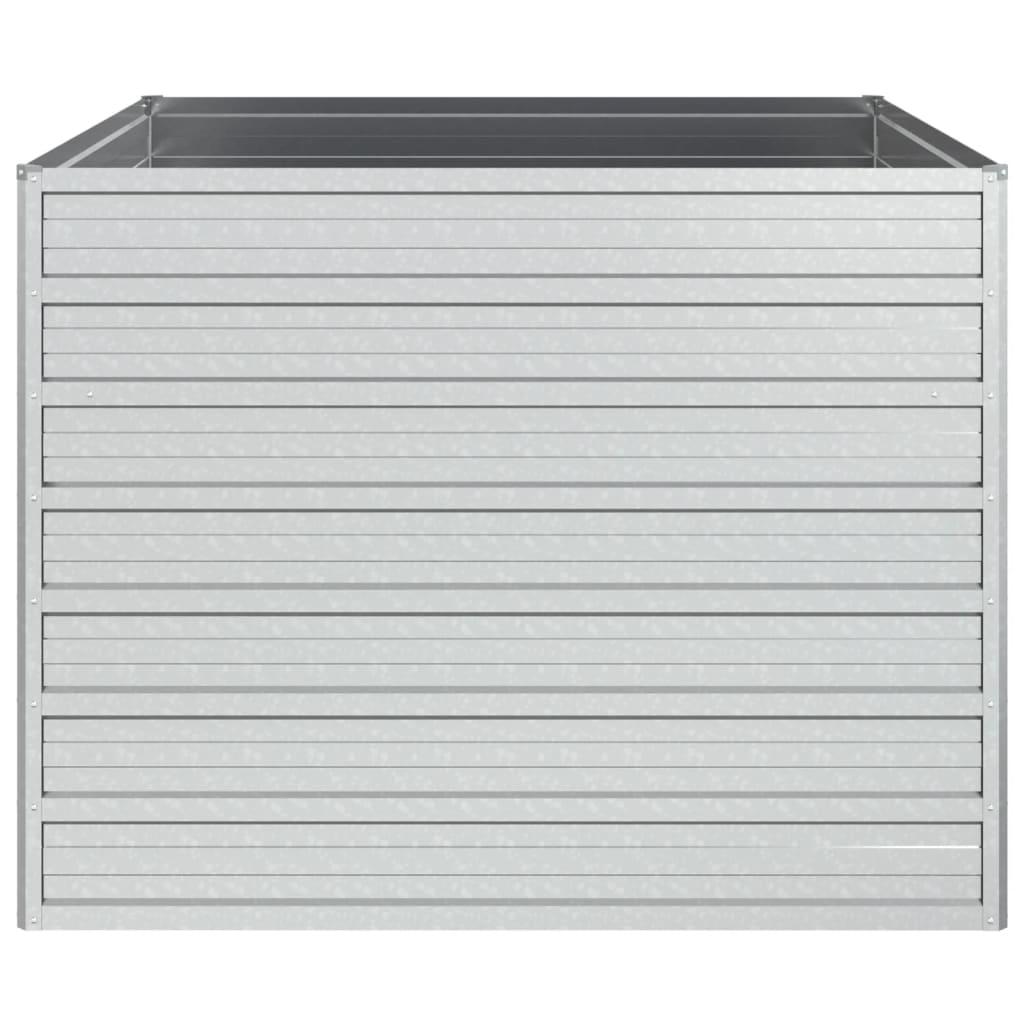 Højbed 100x100x77 cm galvaniseret stål sølvfarvet