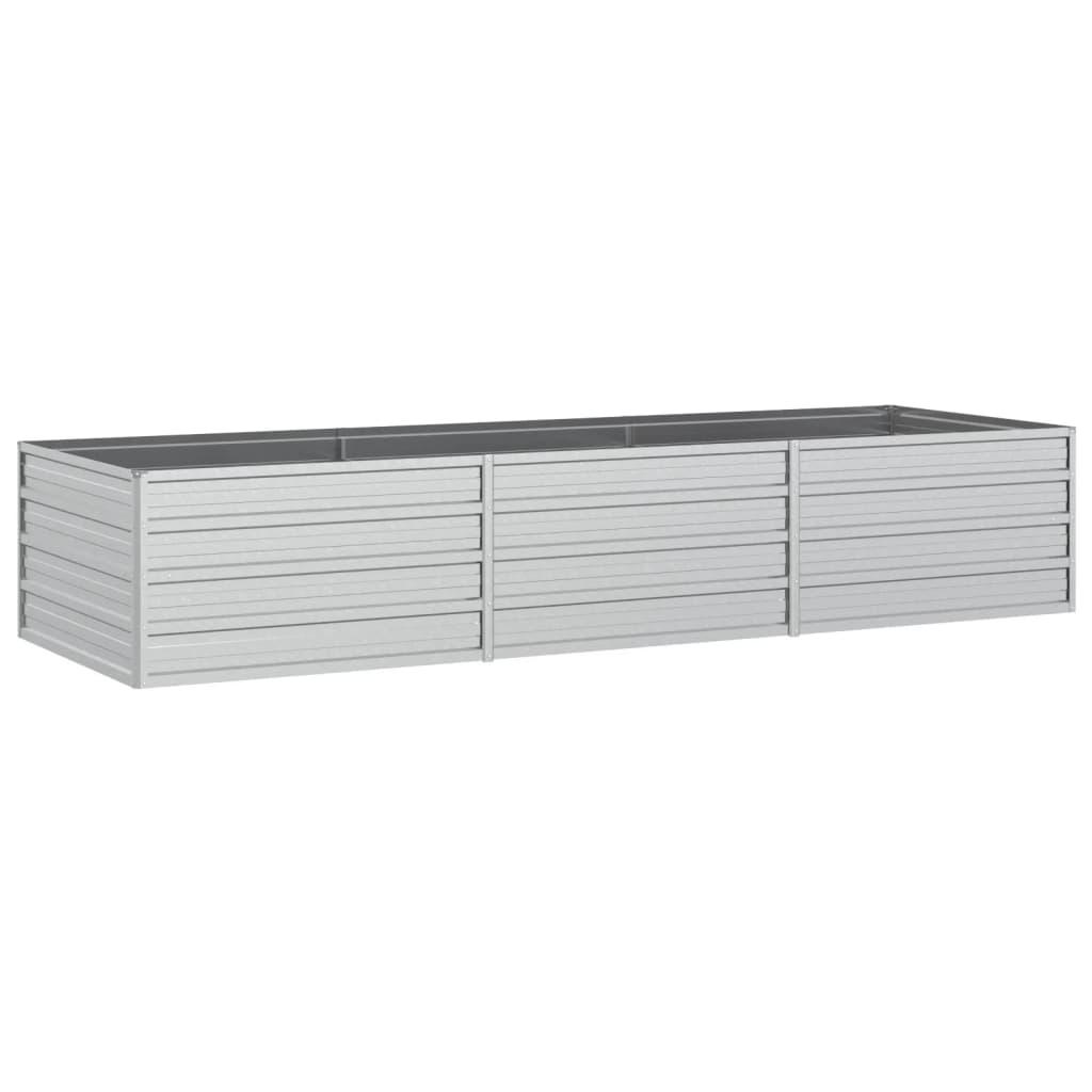 Højbed 240x80x45 cm galvaniseret stål sølvfarvet