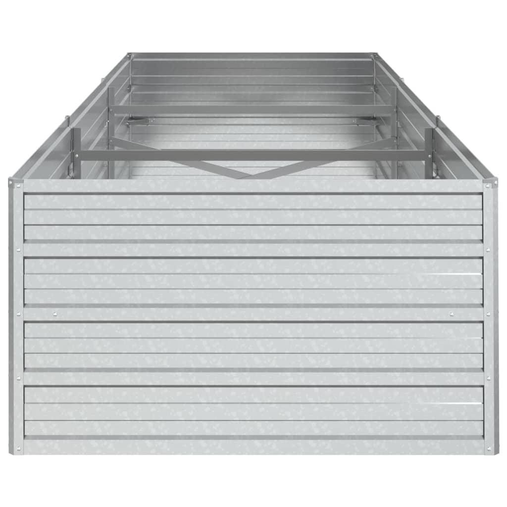 Højbed 240x80x45 cm galvaniseret stål sølvfarvet