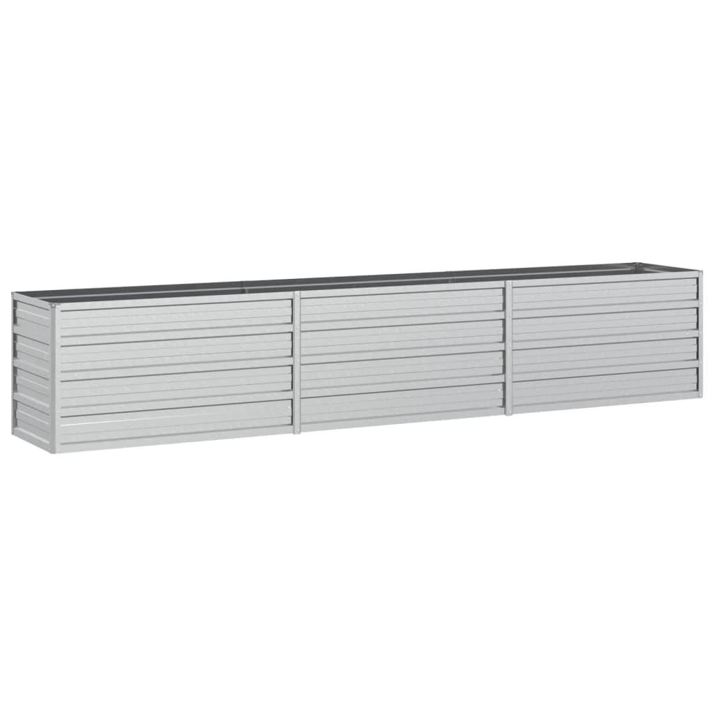 Højbed 240x40x45 cm galvaniseret stål sølvfarvet