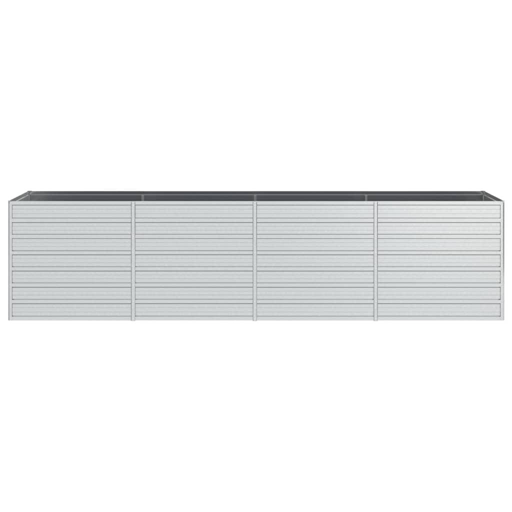 Højbed 320x80x77 cm galvaniseret stål sølvfarvet