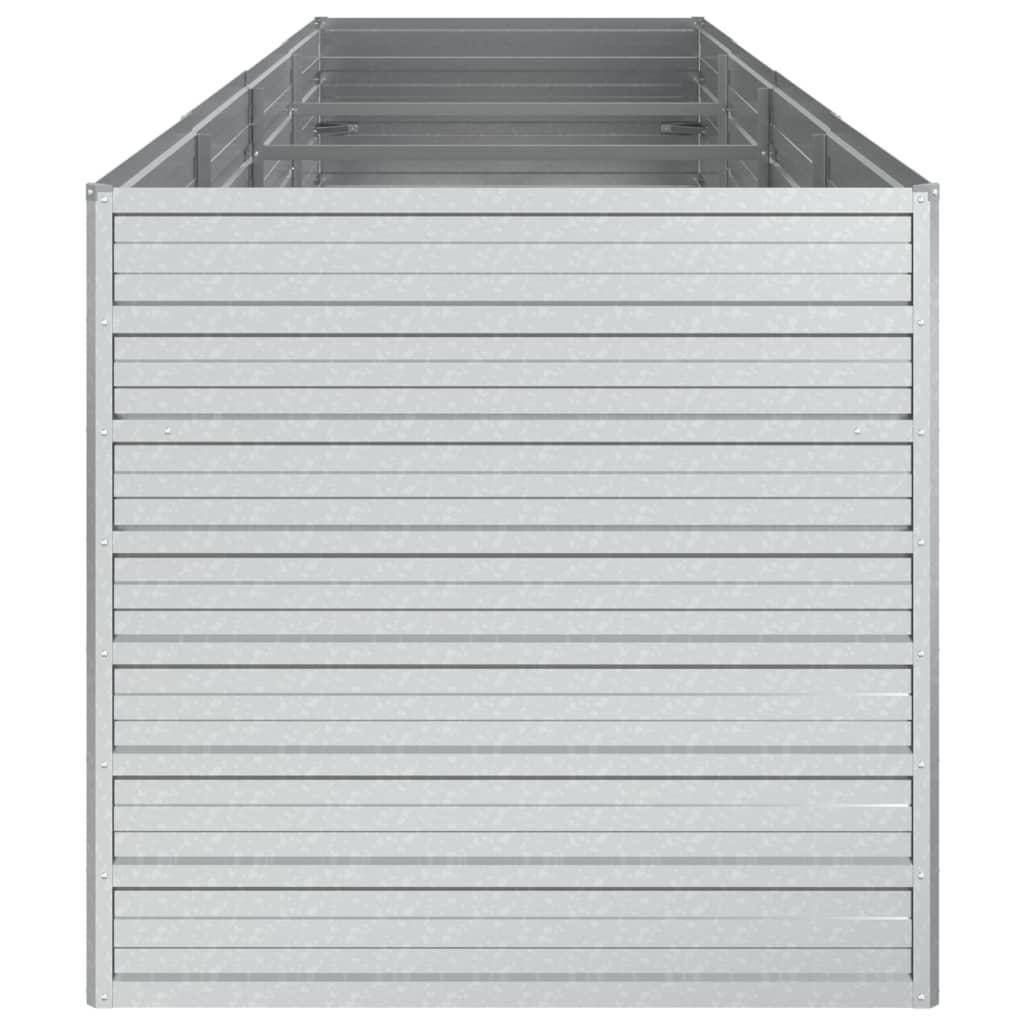 Højbed 320x80x77 cm galvaniseret stål sølvfarvet