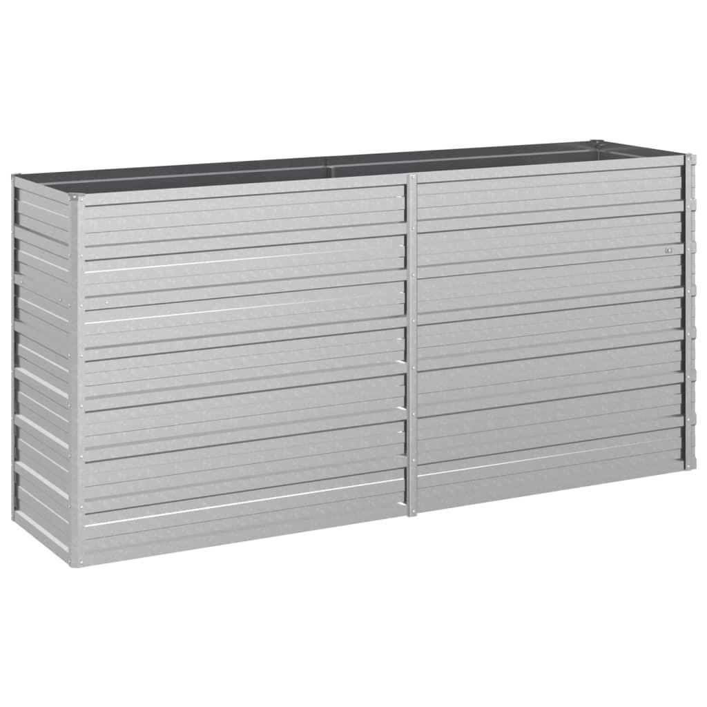 Højbed 160x40x77 cm galvaniseret stål sølvfarvet