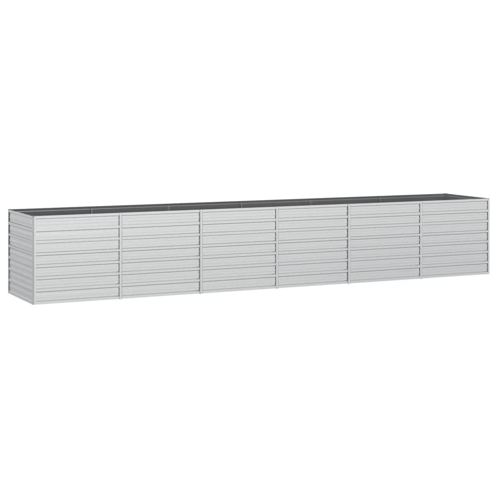 Højbed 480x80x77 cm galvaniseret stål sølvfarvet