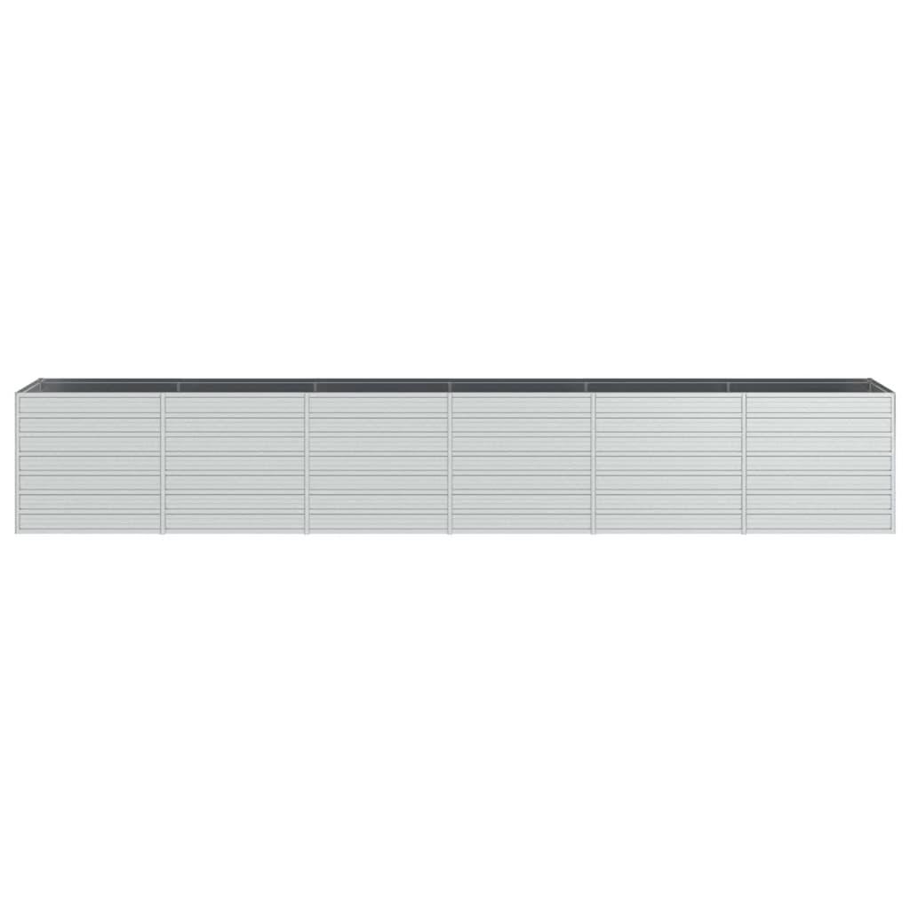 Højbed 480x80x77 cm galvaniseret stål sølvfarvet