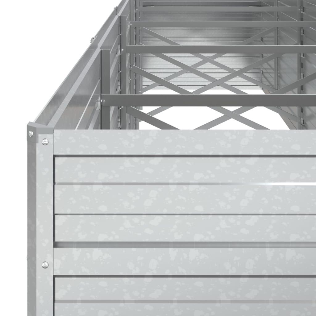 Højbed 480x80x77 cm galvaniseret stål sølvfarvet