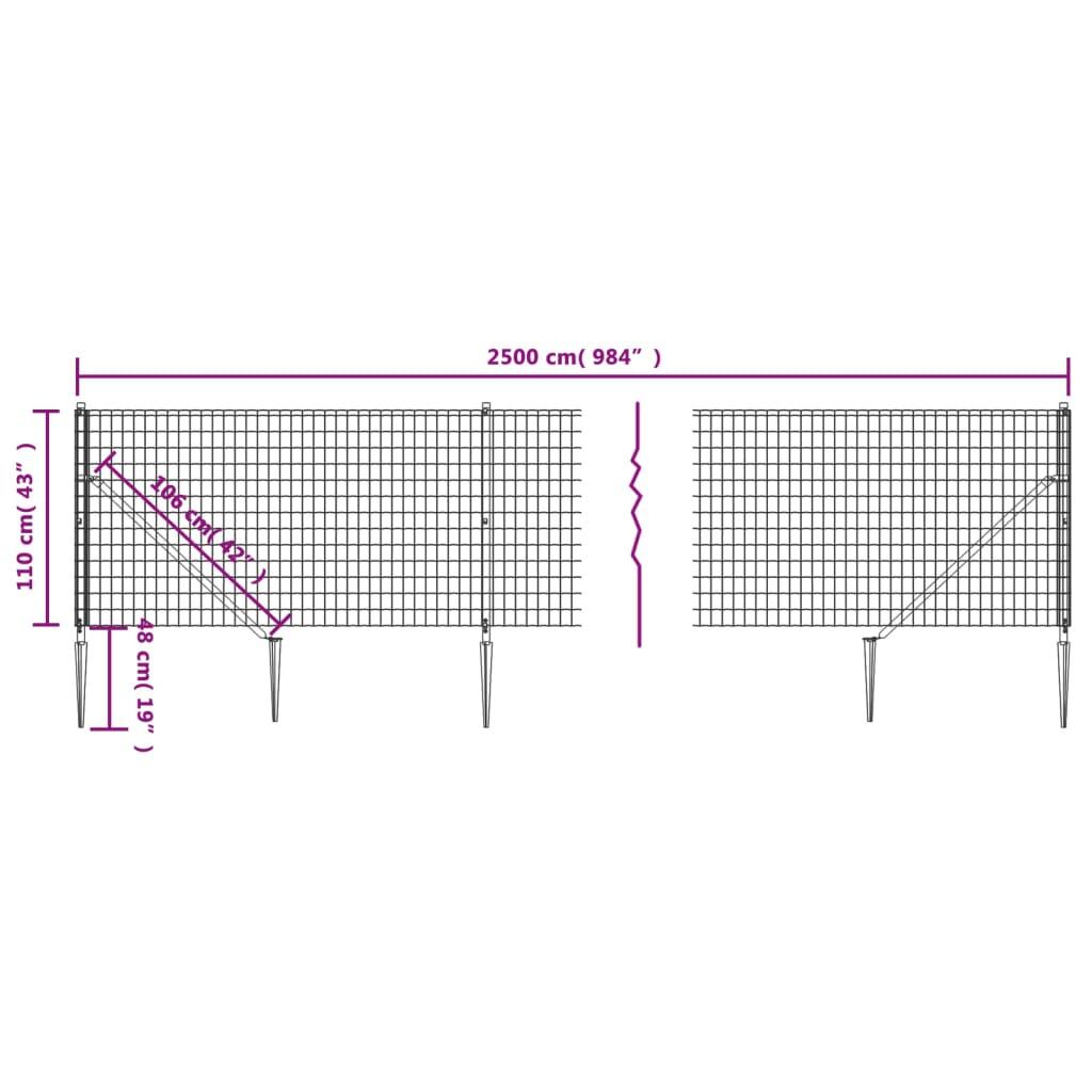 Trådhegn med jordspyd 1,1x25 m grøn