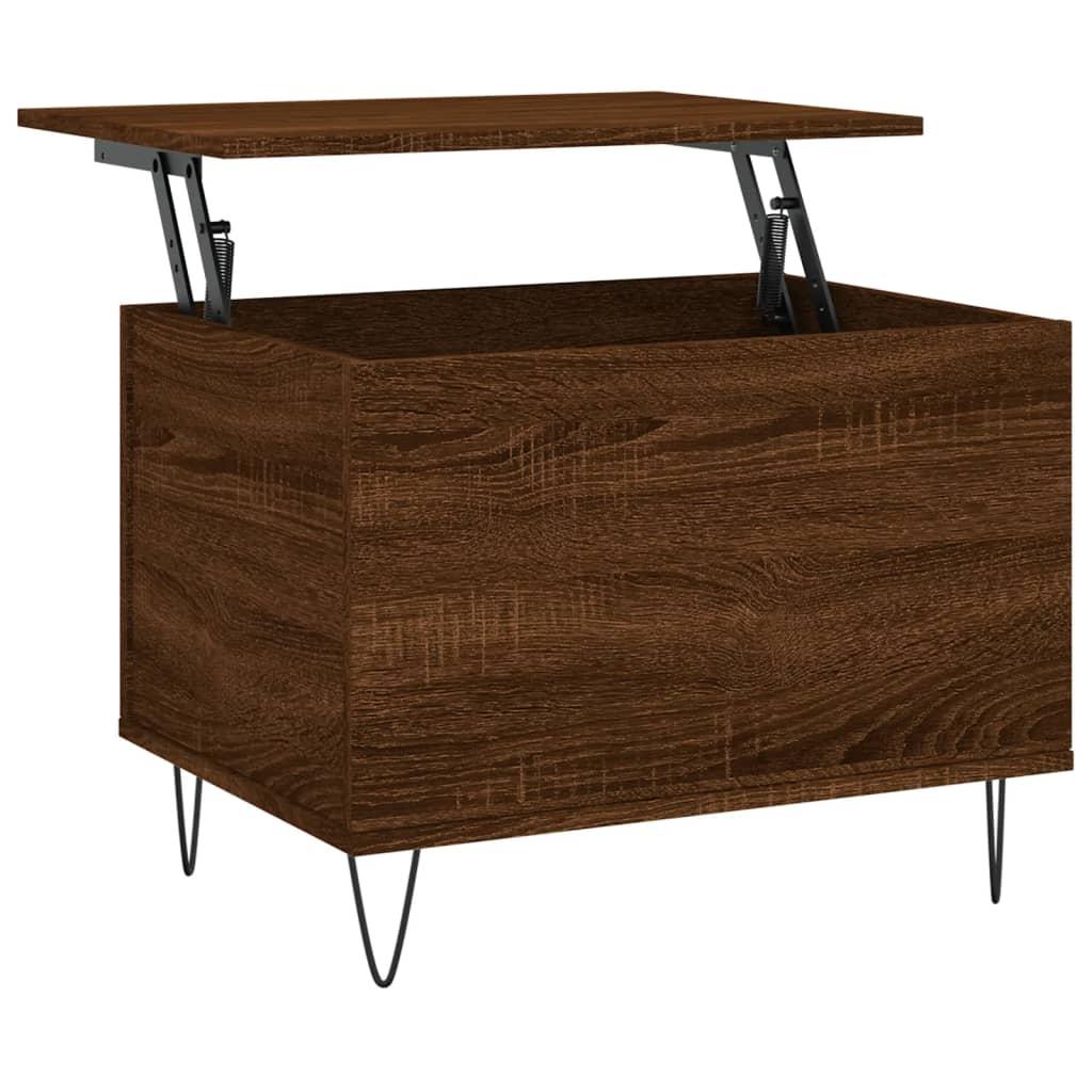 Sofabord 60x44,5x45 cm konstrueret træ brun egetræsfarve