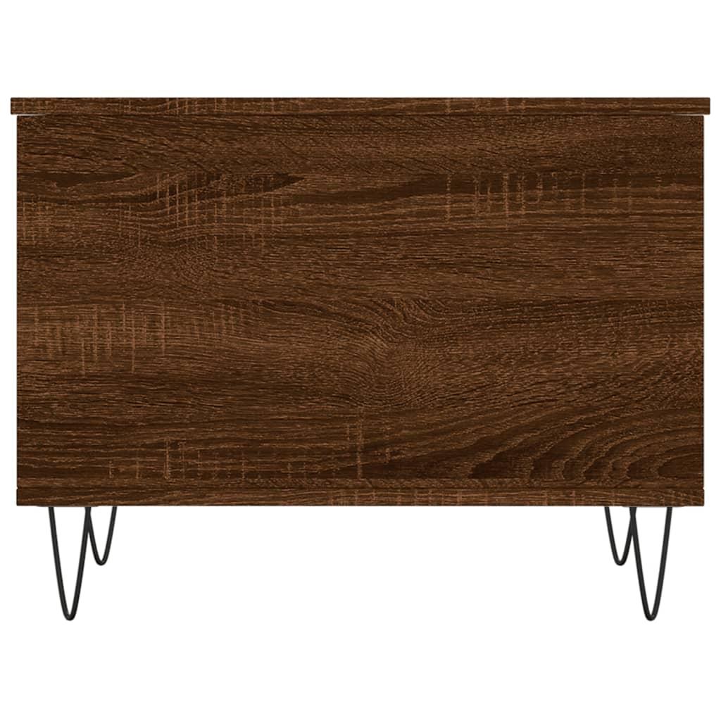 Sofabord 60x44,5x45 cm konstrueret træ brun egetræsfarve