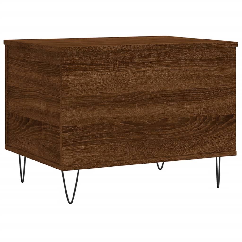 Sofabord 60x44,5x45 cm konstrueret træ brun egetræsfarve
