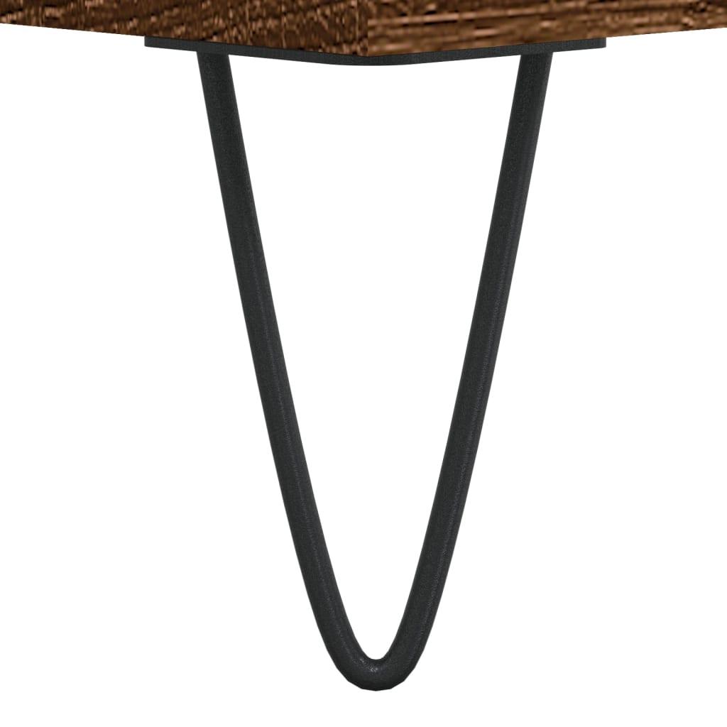Sofabord 60x44,5x45 cm konstrueret træ brun egetræsfarve