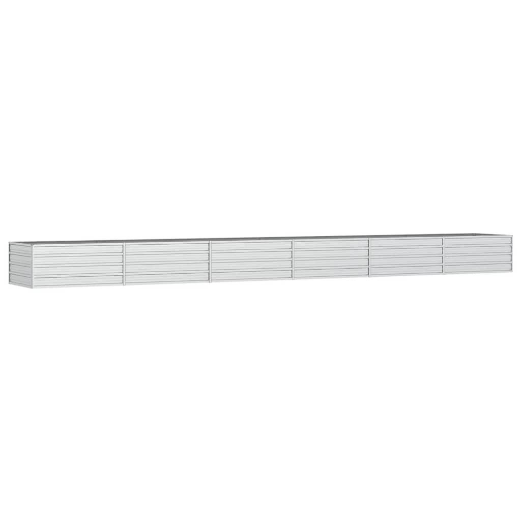 Højbed 600x80x45 cm galvaniseret stål sølvfarvet