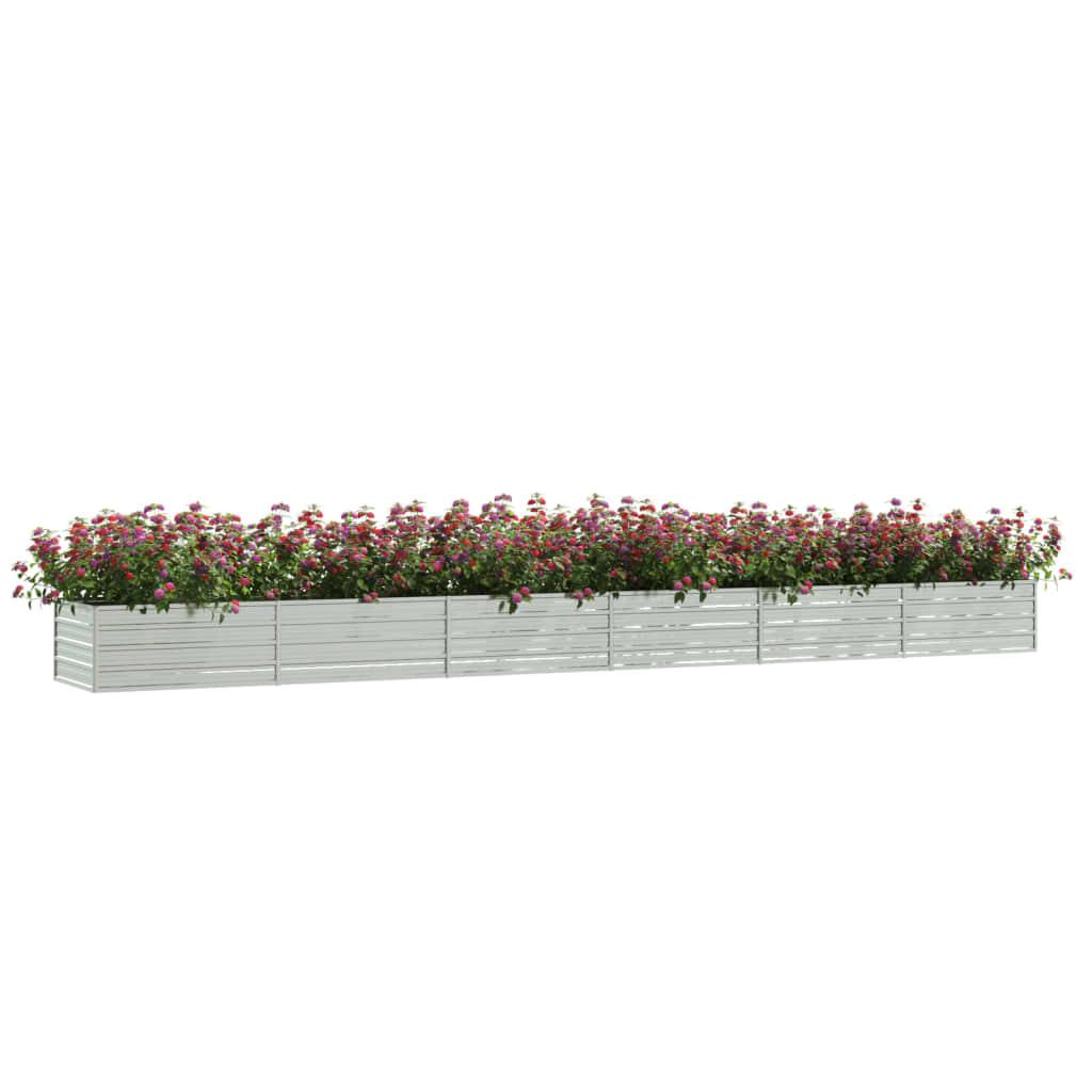 Højbed 600x80x45 cm galvaniseret stål sølvfarvet