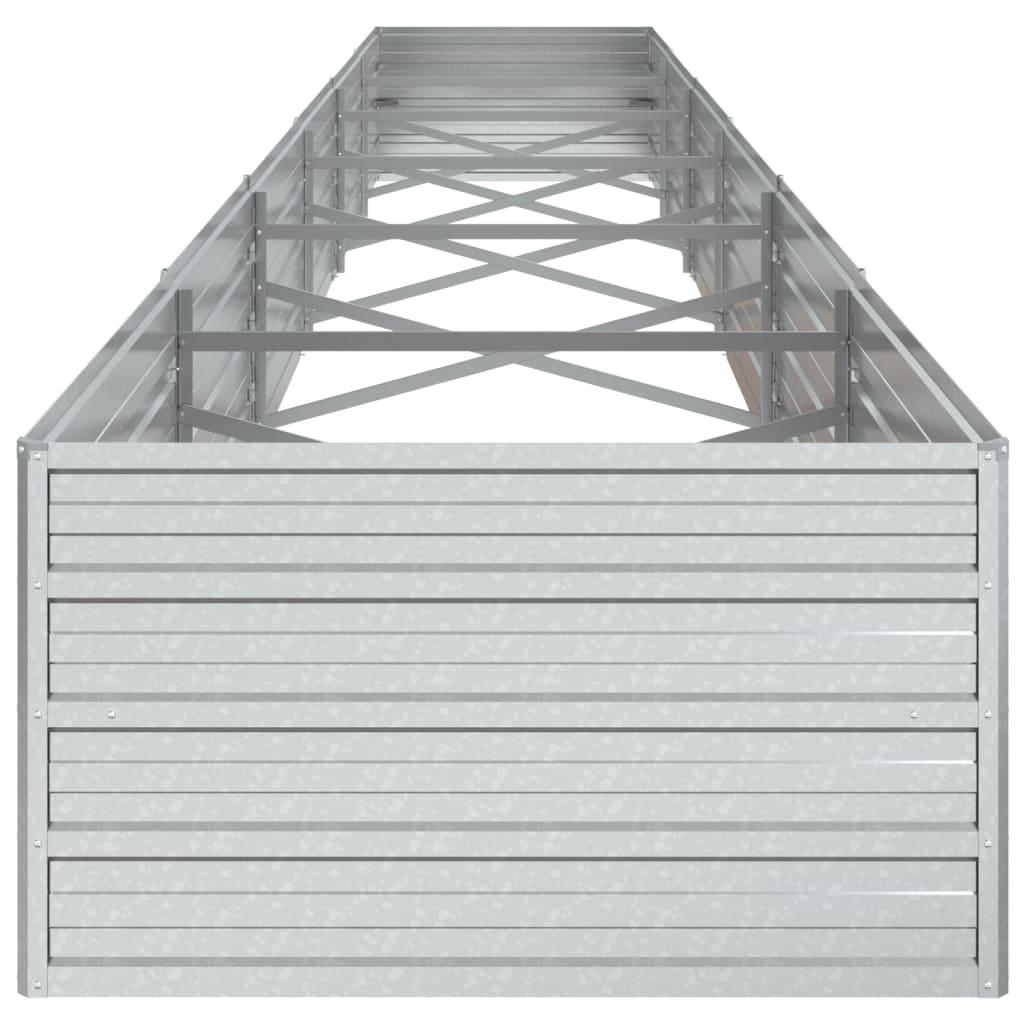 Højbed 600x80x45 cm galvaniseret stål sølvfarvet