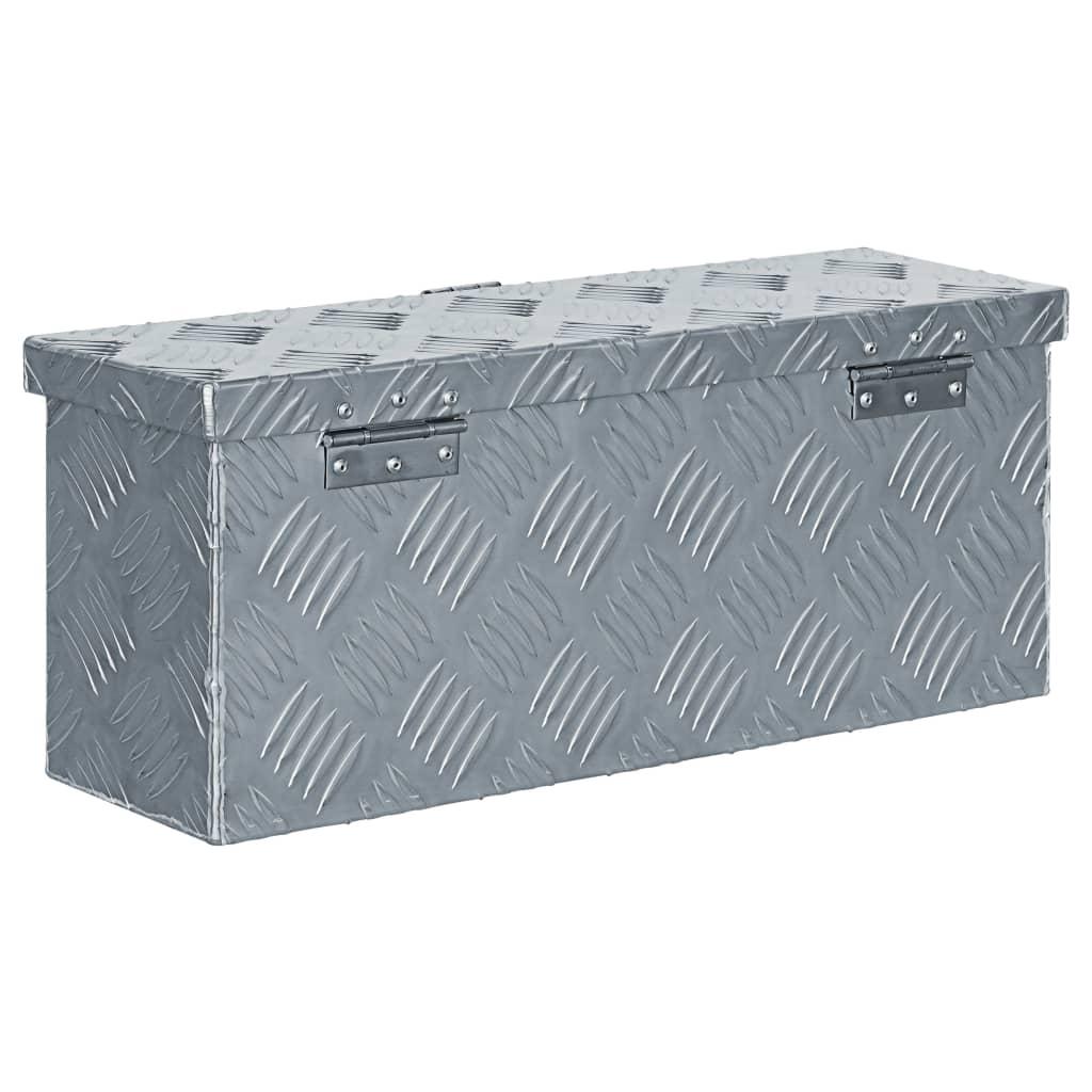 Aluminiumskasse 48,5 x 14 x 20 cm sølvfarvet