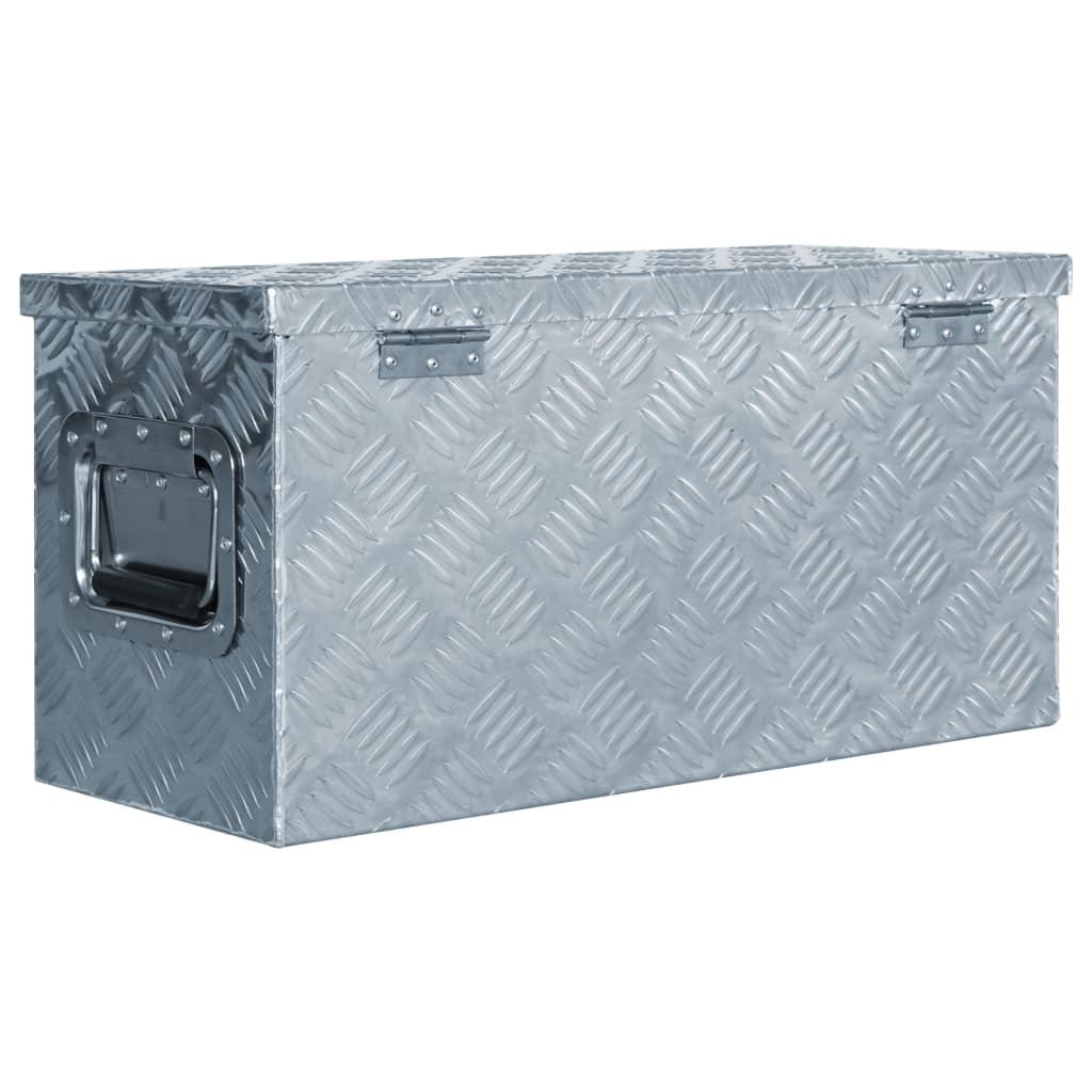 Aluminiumskasse 61,5 x 26,5 x 30 cm sølvfarvet
