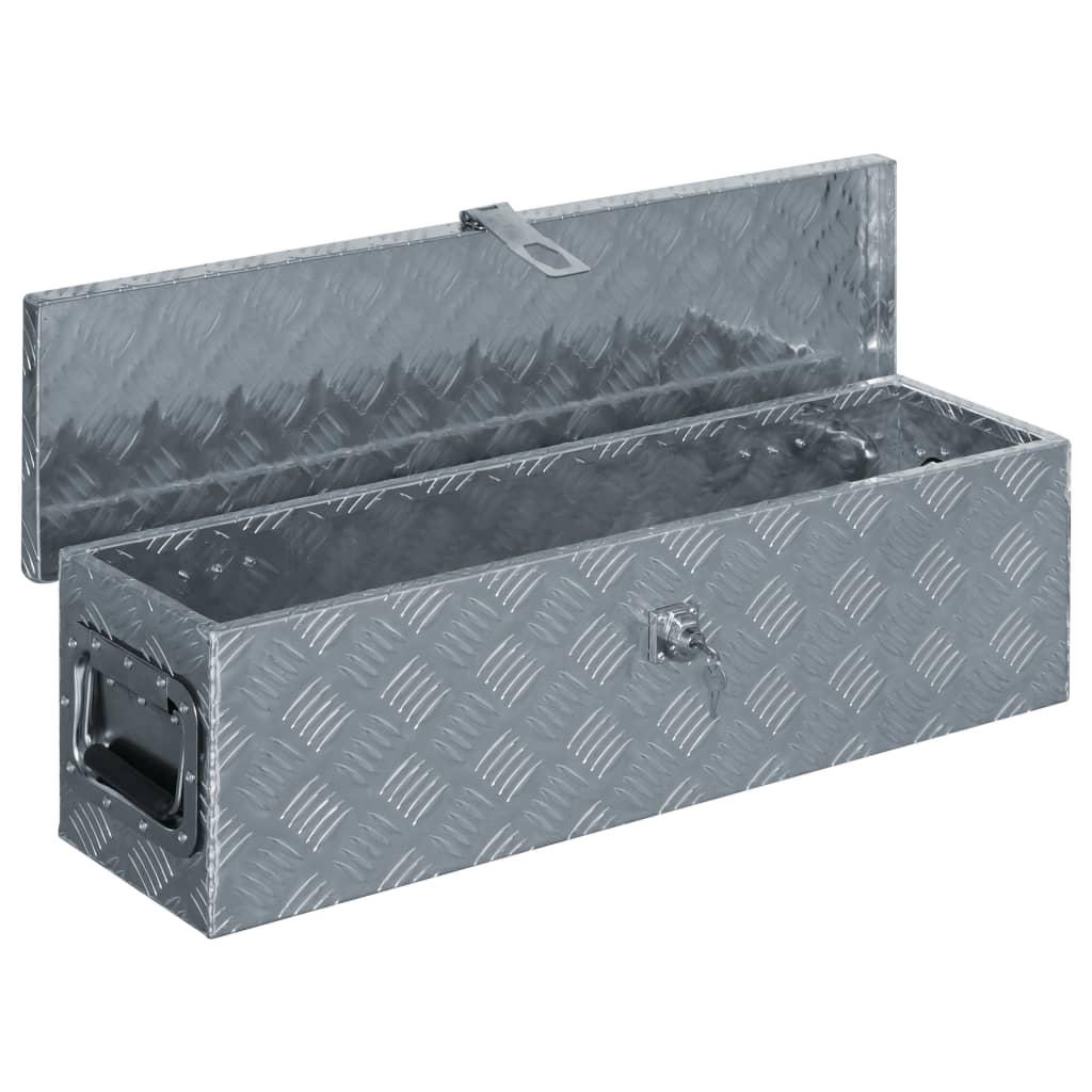 Aluminiumskasse 80,5 x 22 x 22 cm sølvfarvet